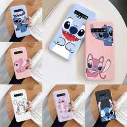 For Samsung Galaxy S10 S 10 Plus S10E Camera Protect Soft Cover Silicone Cartoon Lilo Stitch Phone Case Funda For Samsung S10+