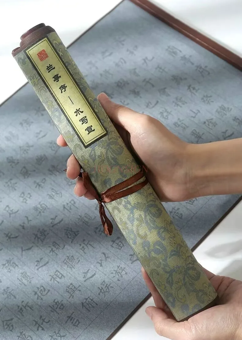 초보자용 붓, 물 쓰기 천, 빨간 물로 쓰기 연습, 물 쓰기 종이 스크롤, 1 세트