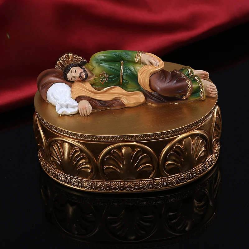 The product can be customized.Classical Saint Joseph jewelry box ornaments interior decoration birthday gift resin crafts