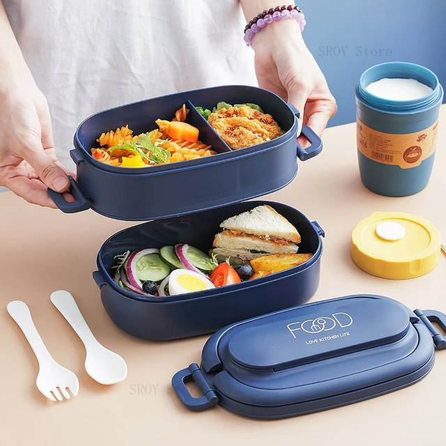 japanese snack box Double Stainless Steel lunch box for kids