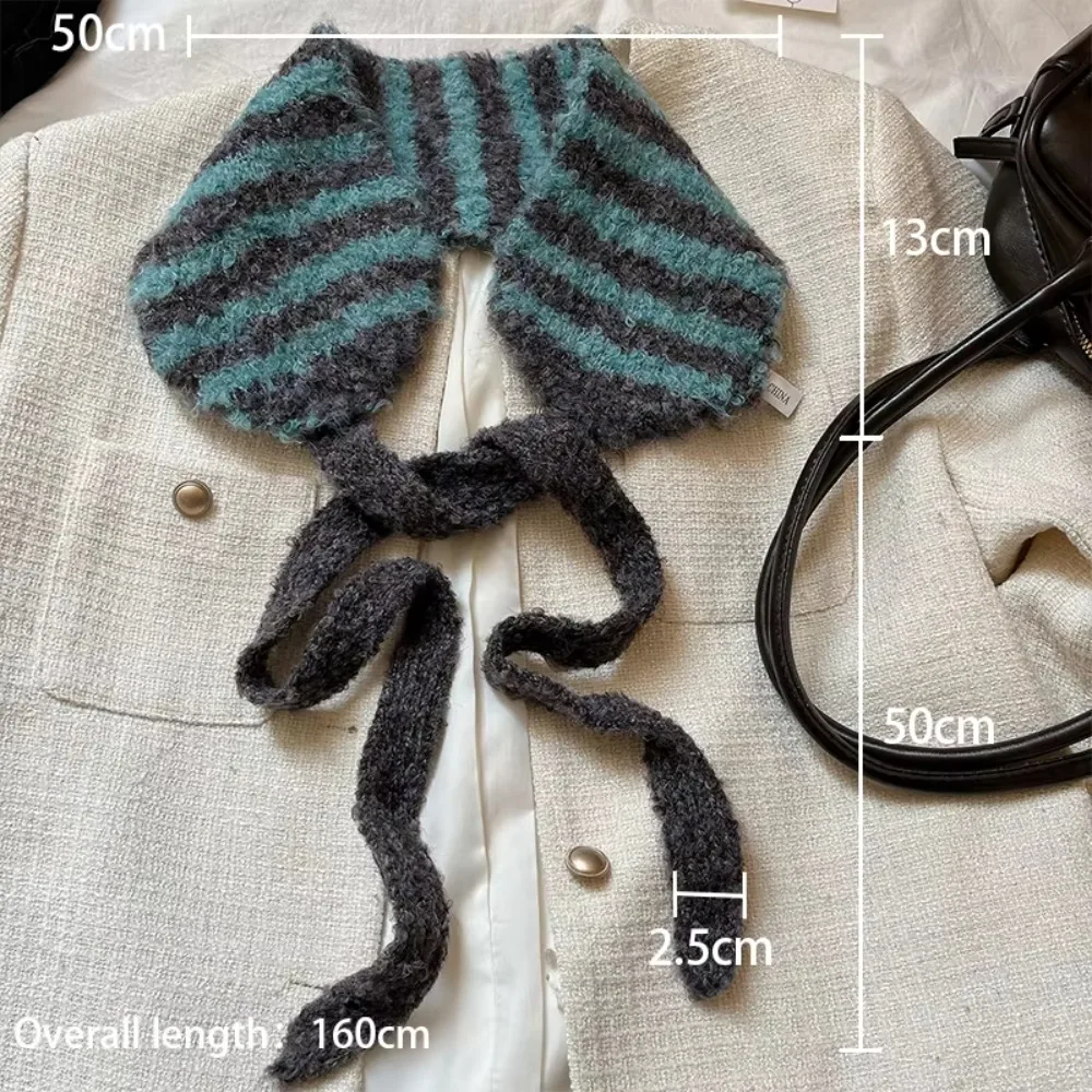 Wool Knitted Stripe Scarf Shawl Winter Wear