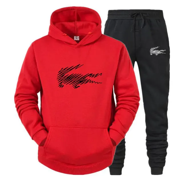 2 Pieces Sets Tracksuit Hooded Sweatshirt +Drawstring Pants Male Sport Hoodies Running Sportswear Men Women Brand Autumn Winter