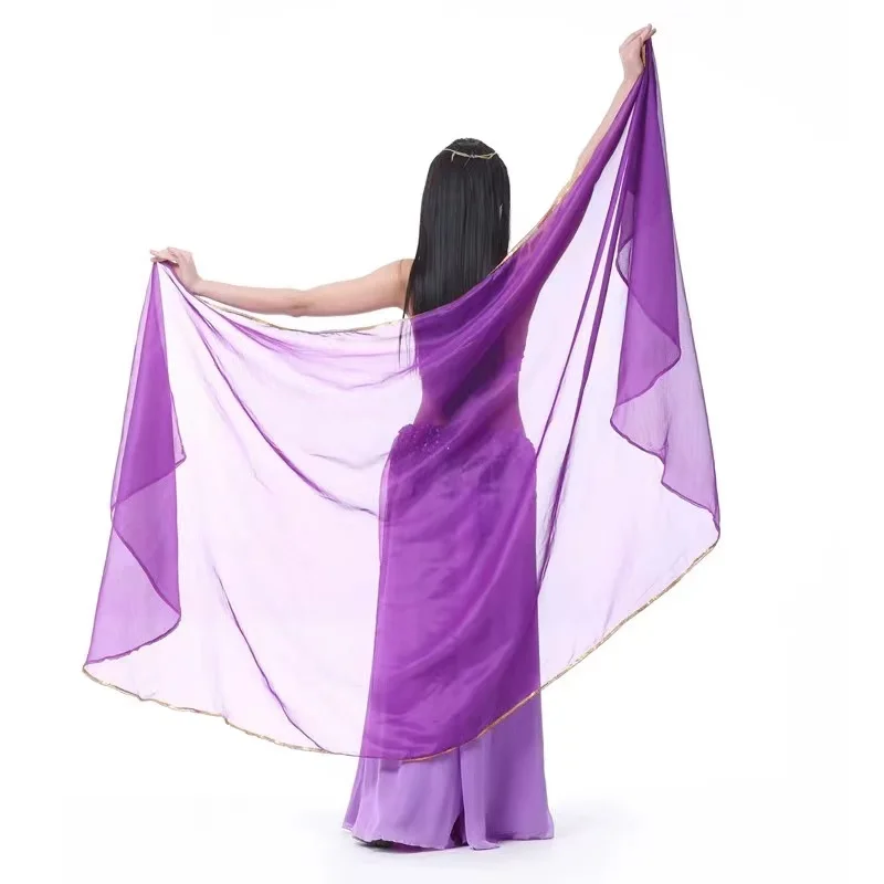 

New Veils Light Silk Belly Dance Hand Thrown Scarf Shawl Veil Silk 250*120cm Adults Stage Performance 13 Color Belly dance wear