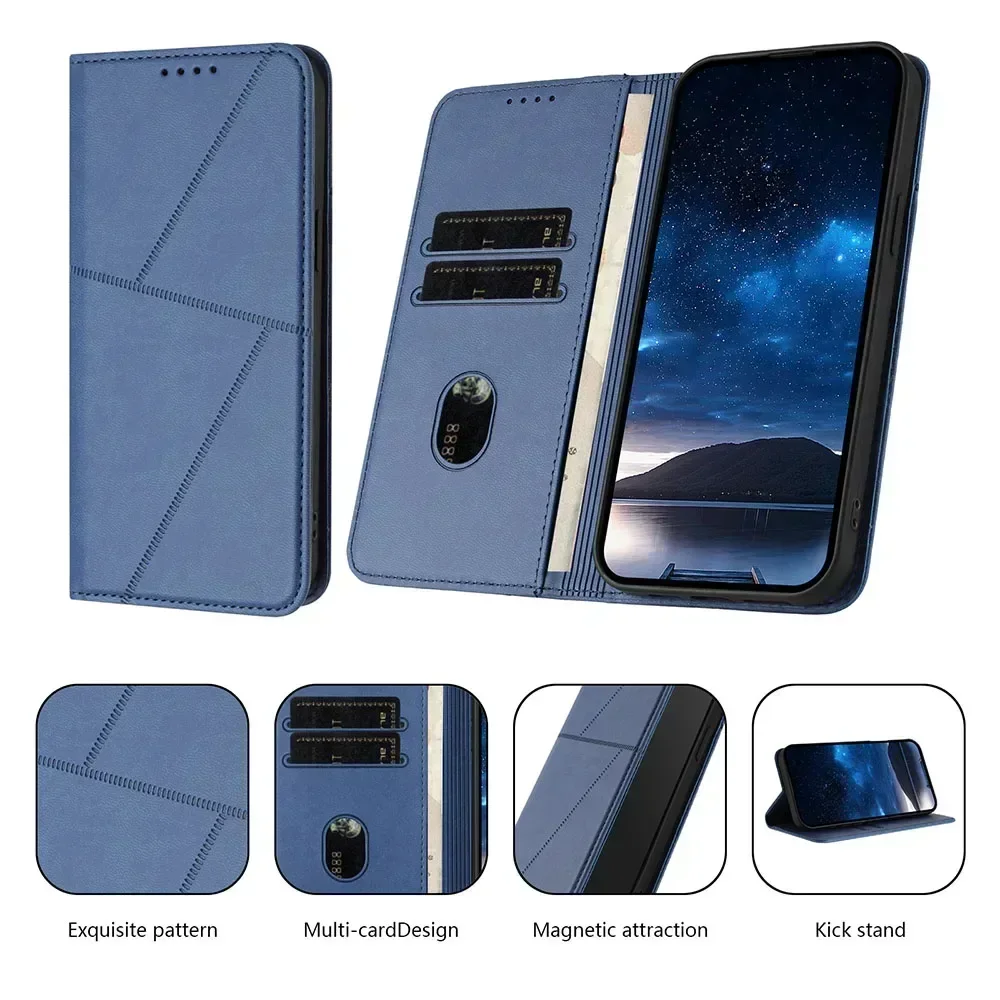 Magnetic Leather Wallet Phone Case with Card Slots