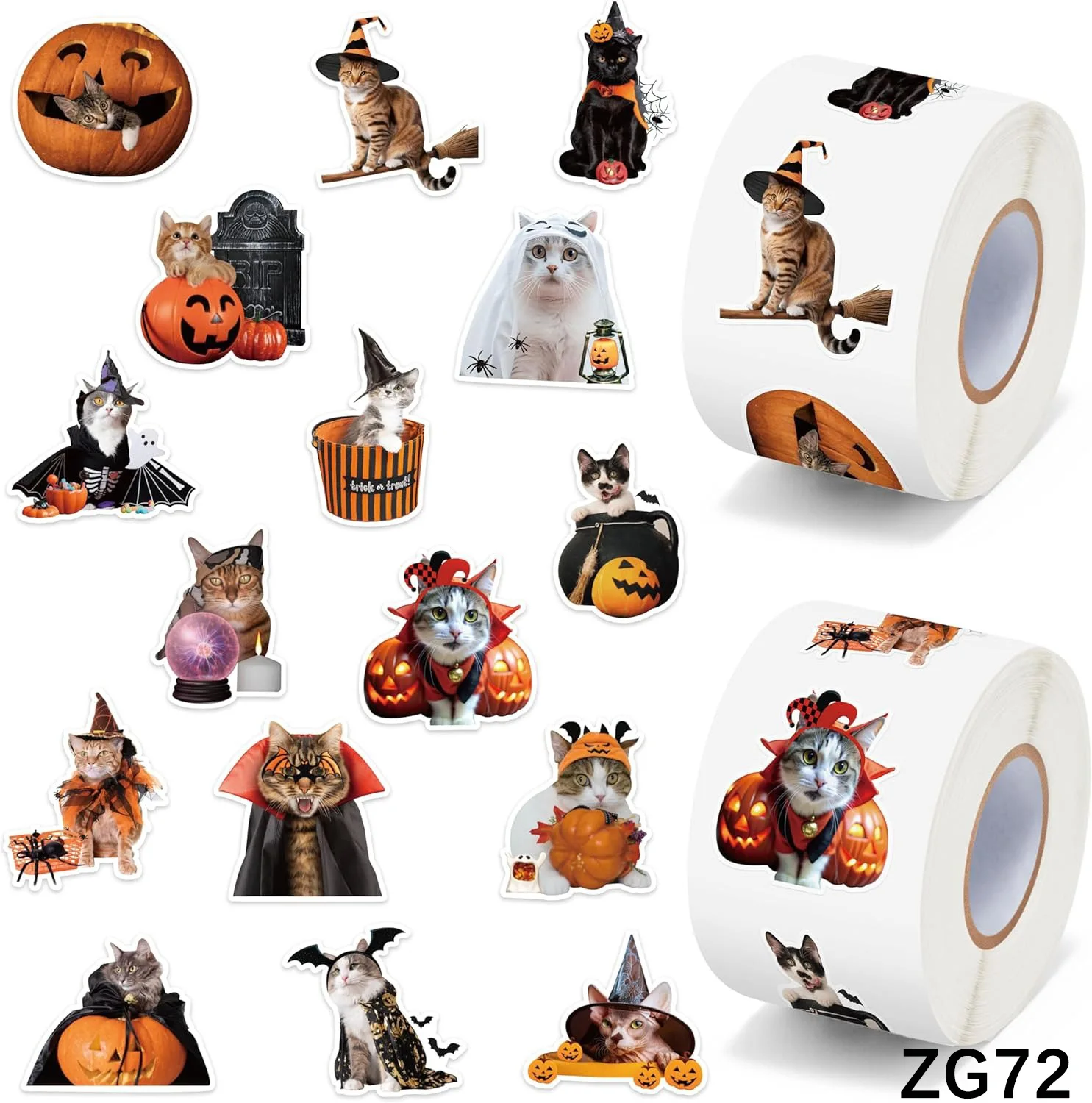 500PCS Halloween Cat Stickers Roll 16 Designs Pumpkin Cat Sticker for Kids Craft Envelope Water Bottle Scrapbook Party Supplie 1 500PCS Halloween Cat Stickers Roll 16 Designs Pumpkin Cat Sticker for Kids Craft Envelope Water Bottle Scrapbook Party Supplie 1