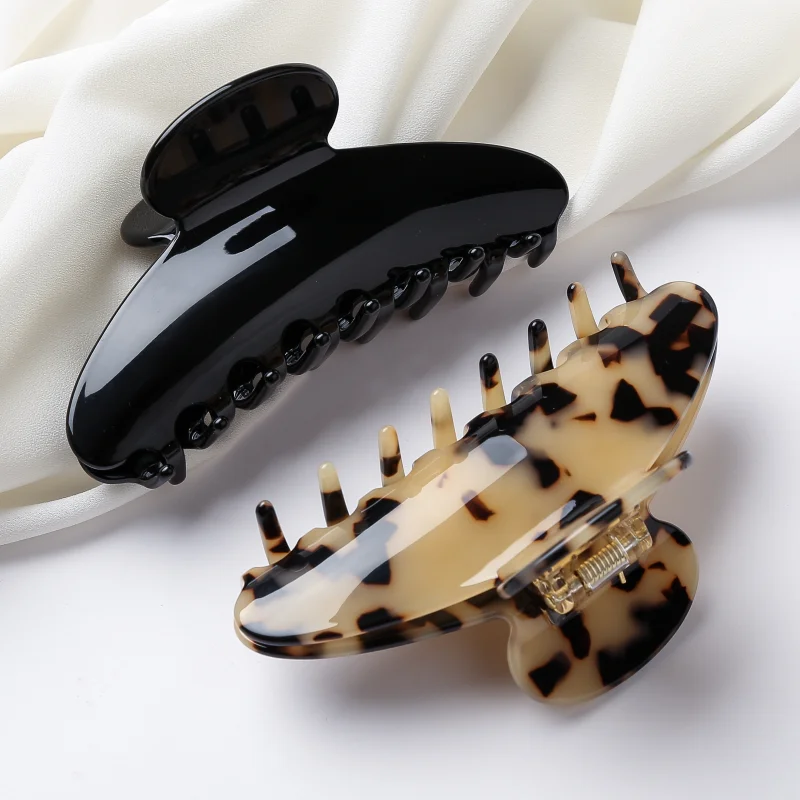 

Large Size Acetate Hair Claws Crabs for Girls Black Hair Clips Women Thick Hair Headwear Hair Accessories