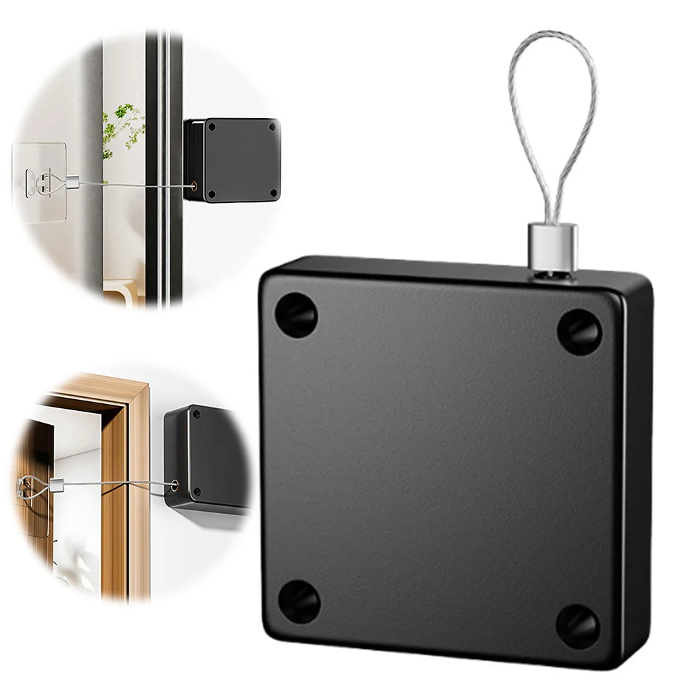Shower Curtain Closer Automatic Screen Door Closer Sliding Screen Auto Door Storm Sensor for Study Room
