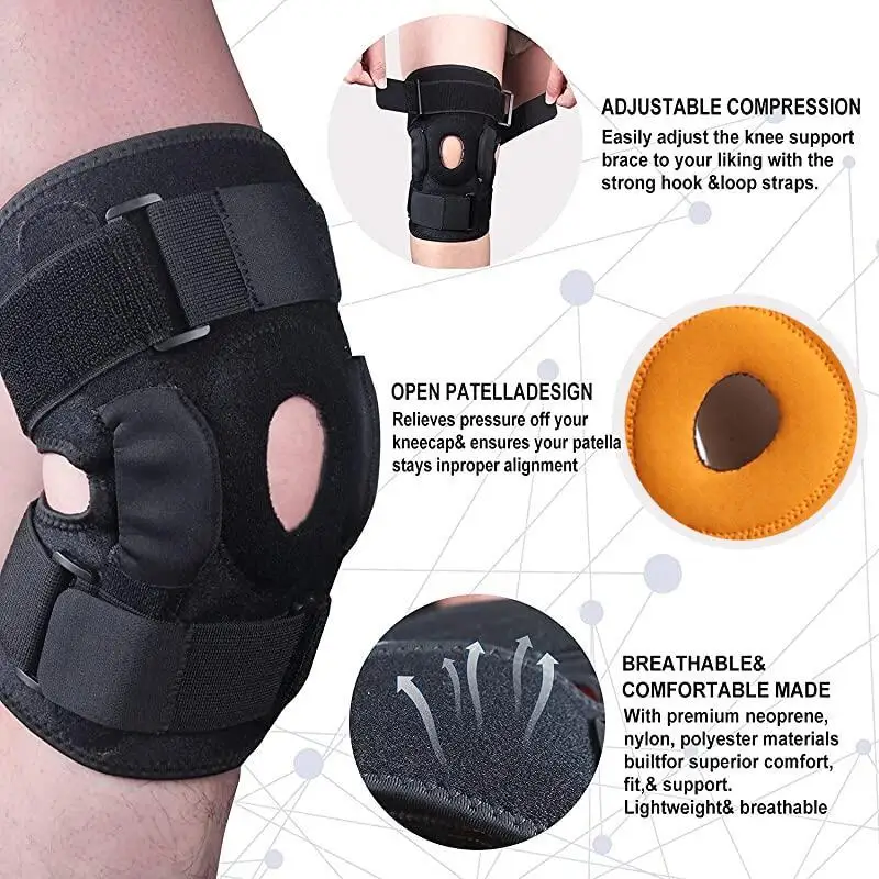 1PCS Knee Pad Brace with Side Stabilizers Knee Support Sport
