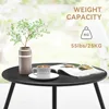 Round Metal Outdoor Side Coffee Table for Outside Patio, Black Coffee Tables 5