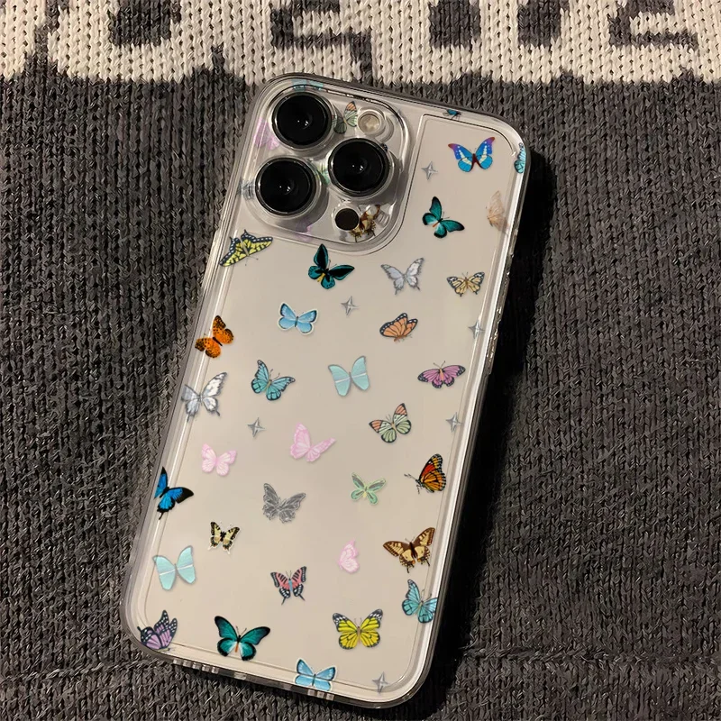 Butterfly Floral Clear Phone Case Cover