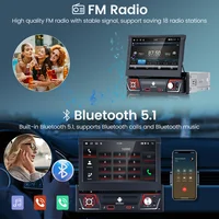 Автомобильный радиоприемник 1 Din Android 13 7-дюймовый Carplay Android Auto с выдвижным экраном Универсальный автомобильный мультимедийный видеоплеер GPS WIFI FM BT — изображение 3
