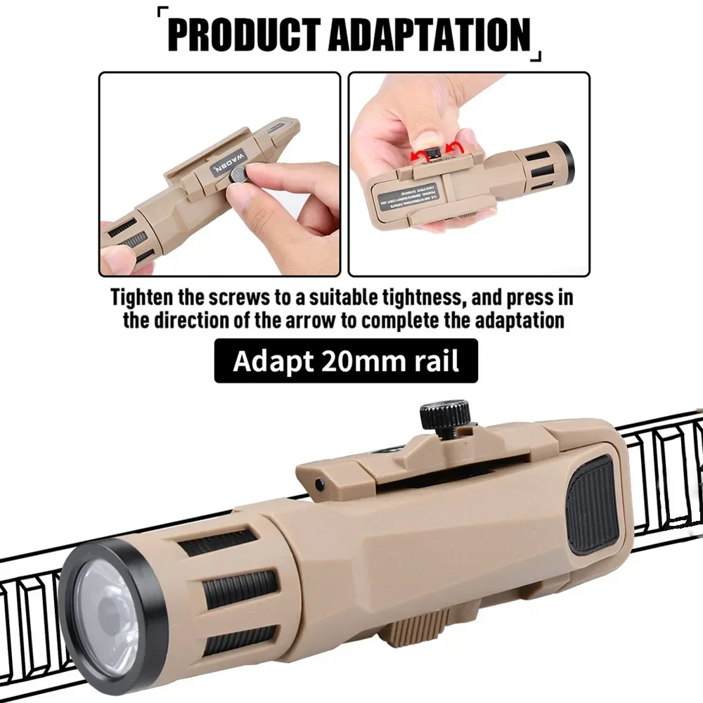 Camping Light Portable Flashlight Portable Lanterns Camping Lamp Camping Lantern LED Flashlight Tactical Hanging Scout Light /Strong light burst/Adapted to 20-21MM guide rail Field lighting camping