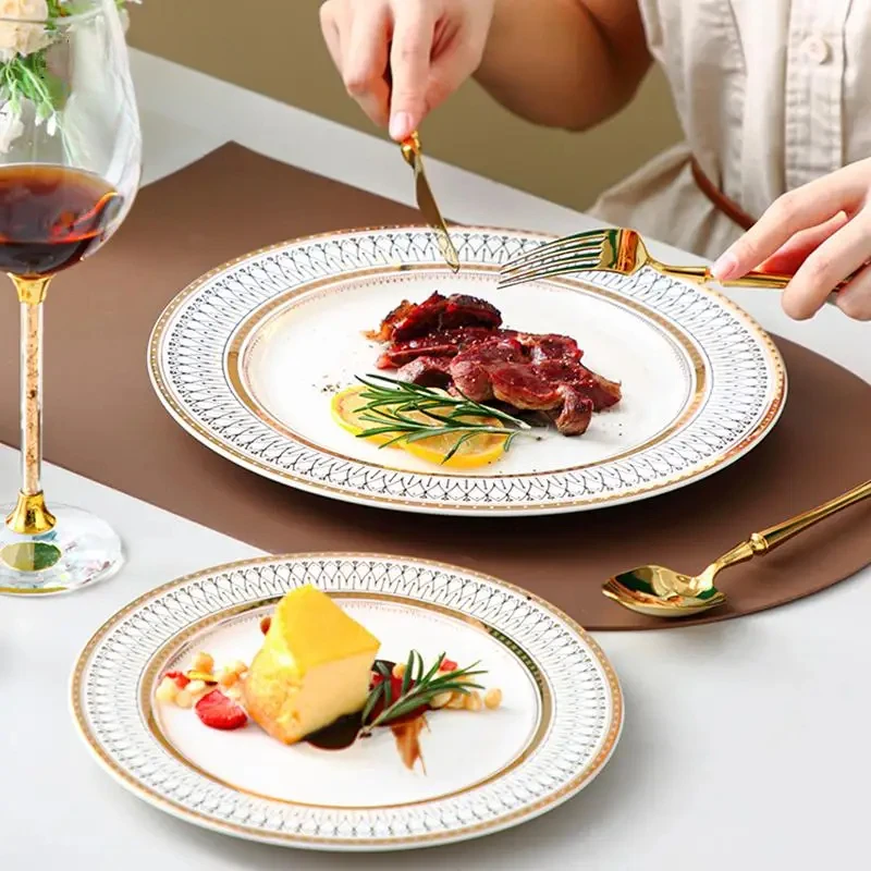 European style ceramic desserts, salad plates, restaurants, light luxury dishes, kitchen utensils