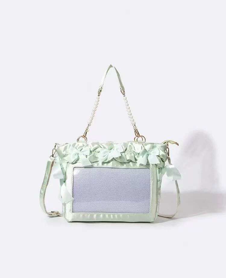 Neue Y2K Schleifenband Ita Umhängetasche Süße Mädchen Transparente Große Schultertasche DIY Display-Handtasche Damen Satin Tragetasche – Detail 10