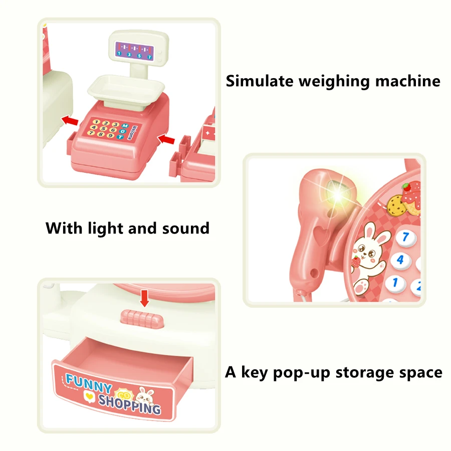 Simulation Supermarket Cash Register Set Play House Toy