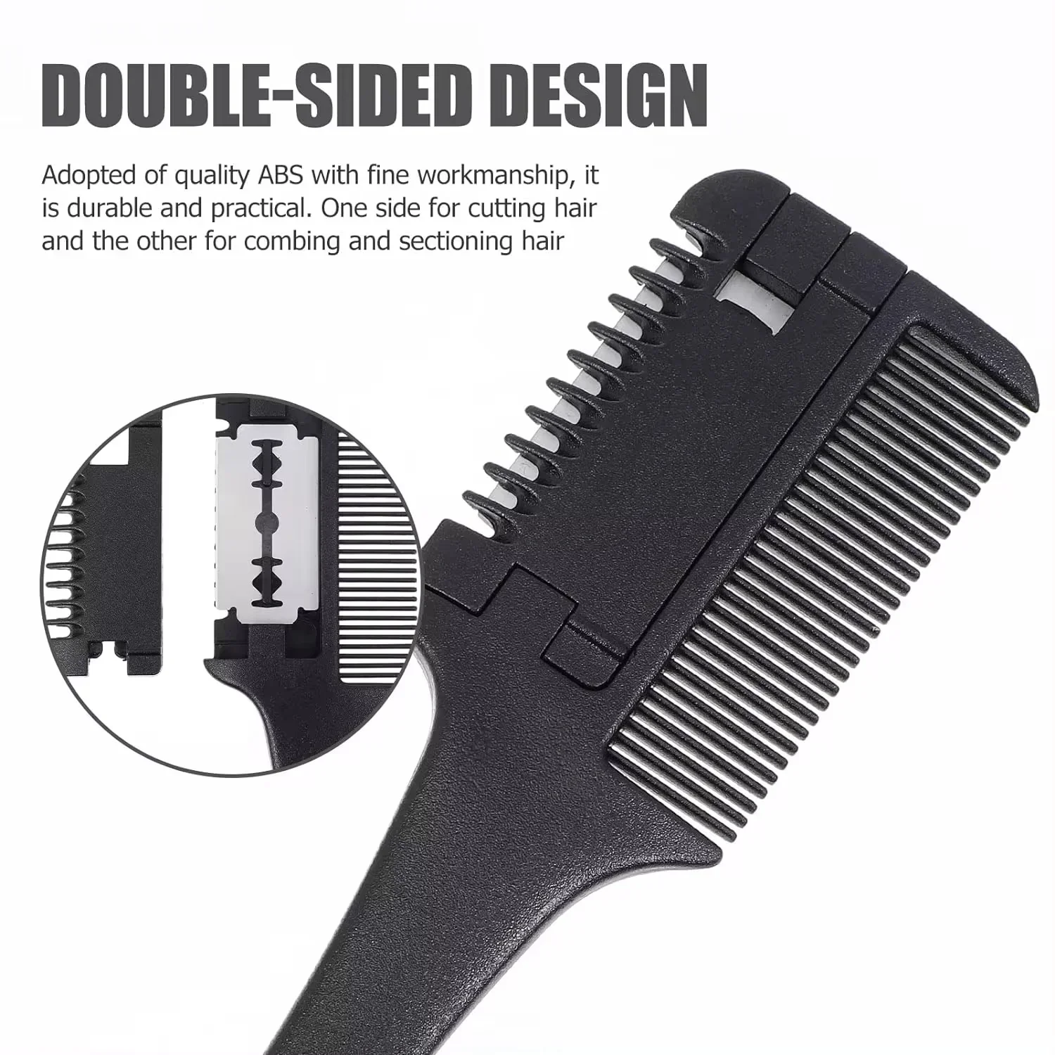 Thinning Comb Portable HairStainless Old-fashioned Clipper Hair Steel Double Edge Blade Salon Home Use Self Cutting Bang Tools