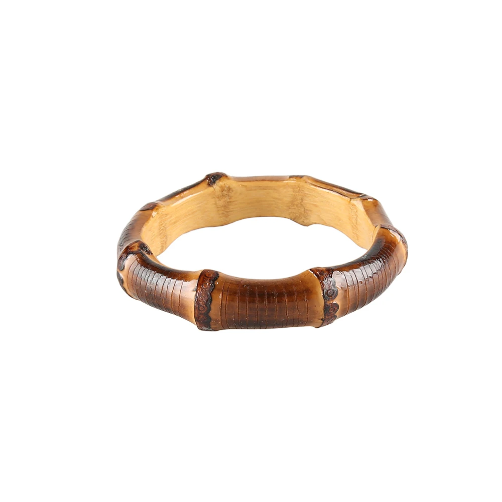 Nilerun Vintage Unique Handmade Rattan Wood Thick Real Natural Bamboo Root Bangle Unisex Bracelet for Couples Men and Women 6