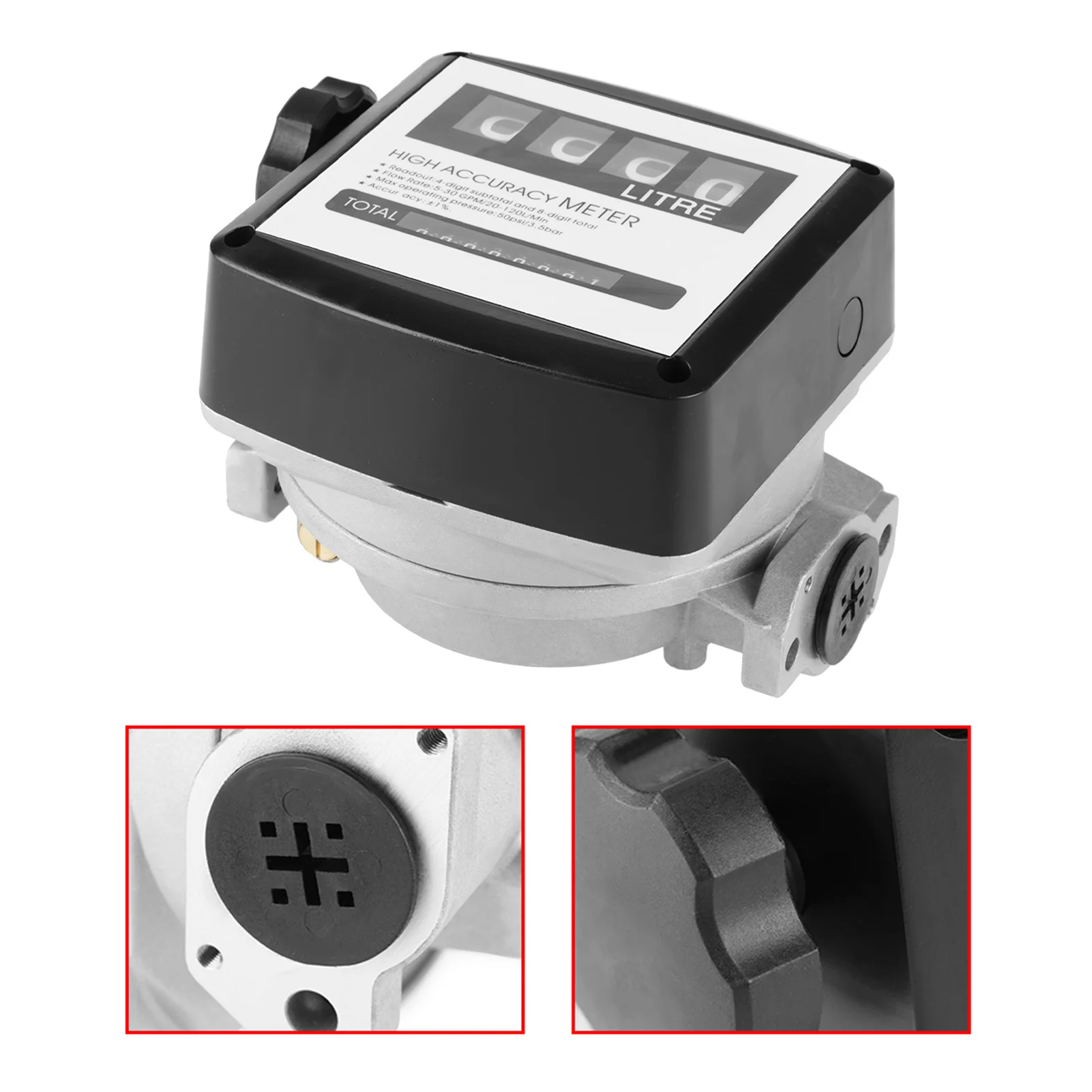 Digital Diesel Meter Oil Meter Counter 1% High Accuracy 1 Inch 4 Digital Diesel Gas Fuel Oil Counter Gauge