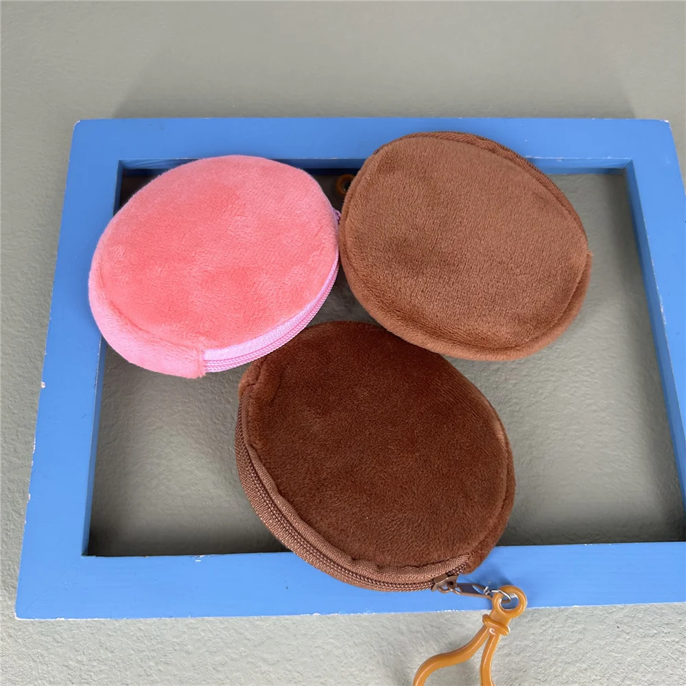 50개 혼합 색상, 음식 모양 작은 플러시 동전 가방, 키 클립 동전 지갑