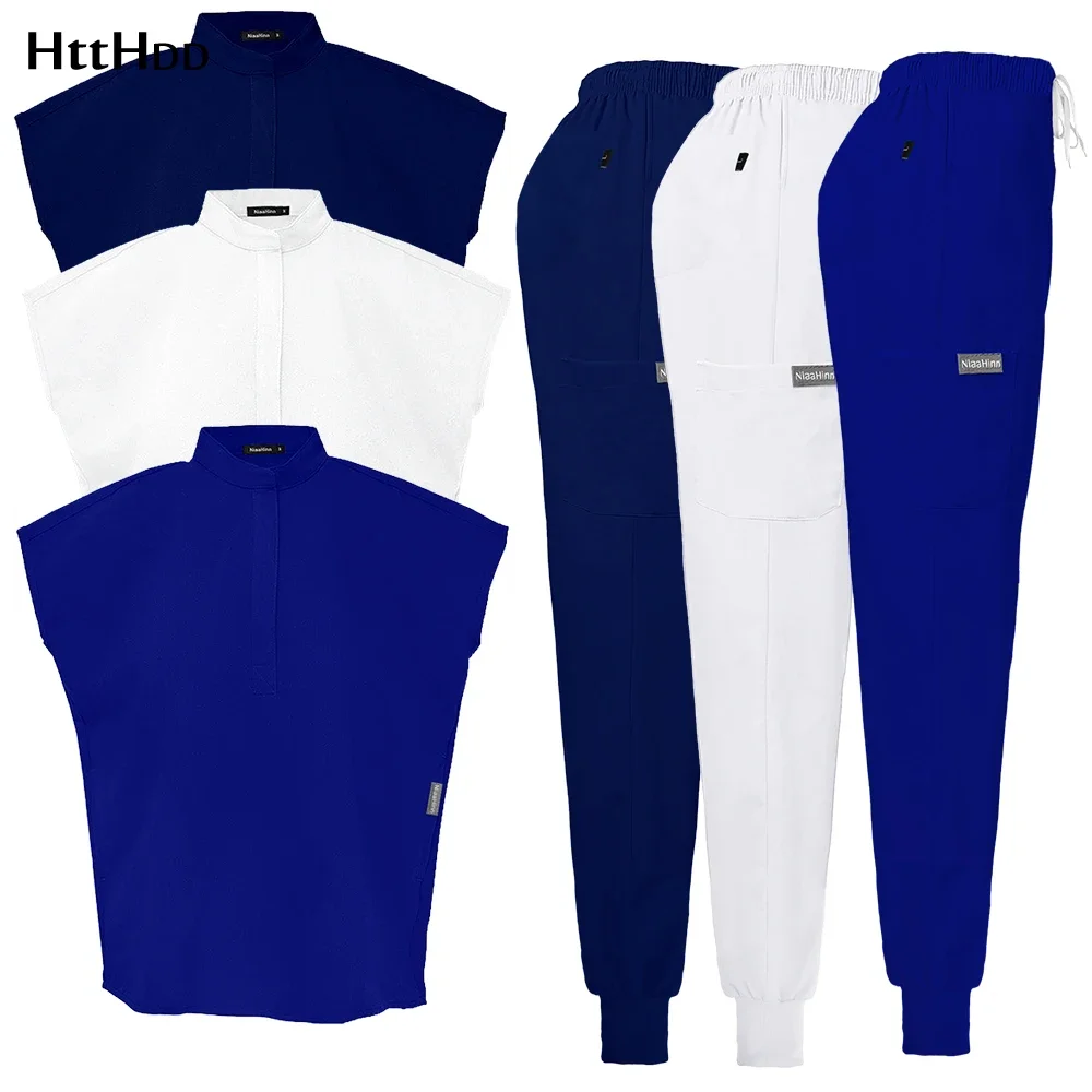 Multicolor Jogger Short Sleeve Lab Spa Men's High Quality Slim Fit Stretch Breathable Scrub Clothing Women Scrub Medical Uniform medical uniform