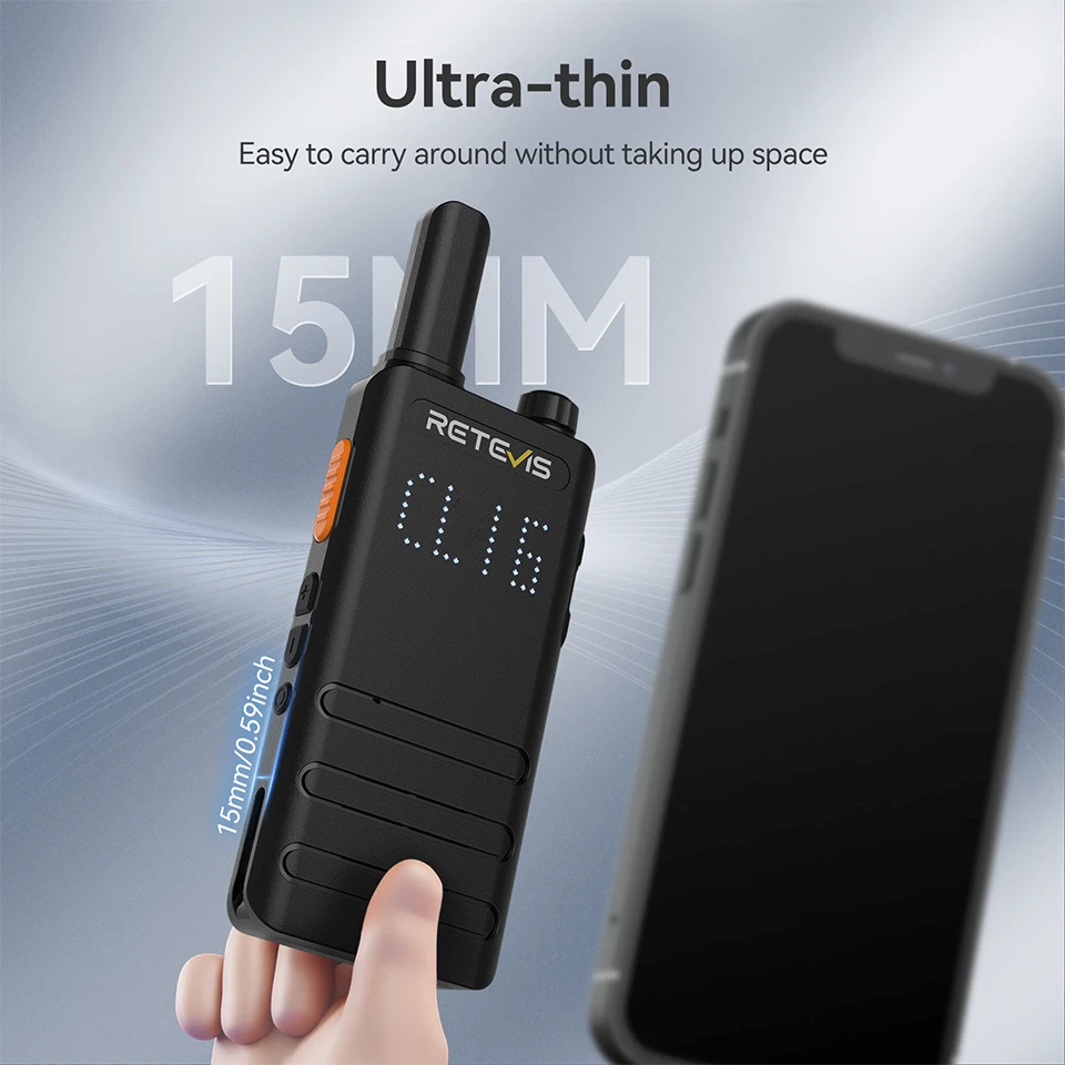 Mini Walkie Talkie With Screen Retevis B63H Walkie-talkie Portable PMR446 Profesional Two-way Radio Rechargeable 2