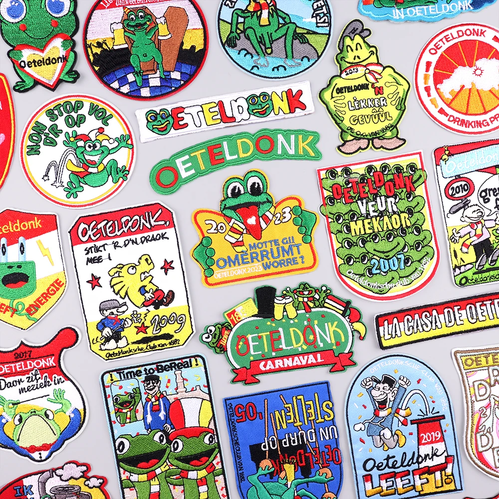 

Netherland Oeteldonk Emblem Sewing Embroidery Patch Iron On Patches On Clothes Frog Carnival For Netherland Patches For Clothing