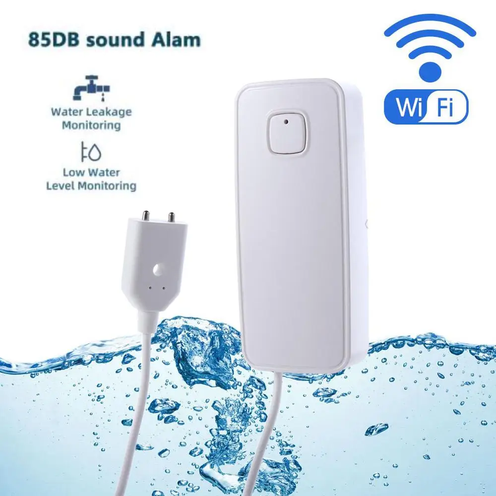 

Датчик утечки воды с уровнем перелива, смарт-датчик утечки воды с Wi-Fi, звуковой сигнализацией, системой безопасности Tuya