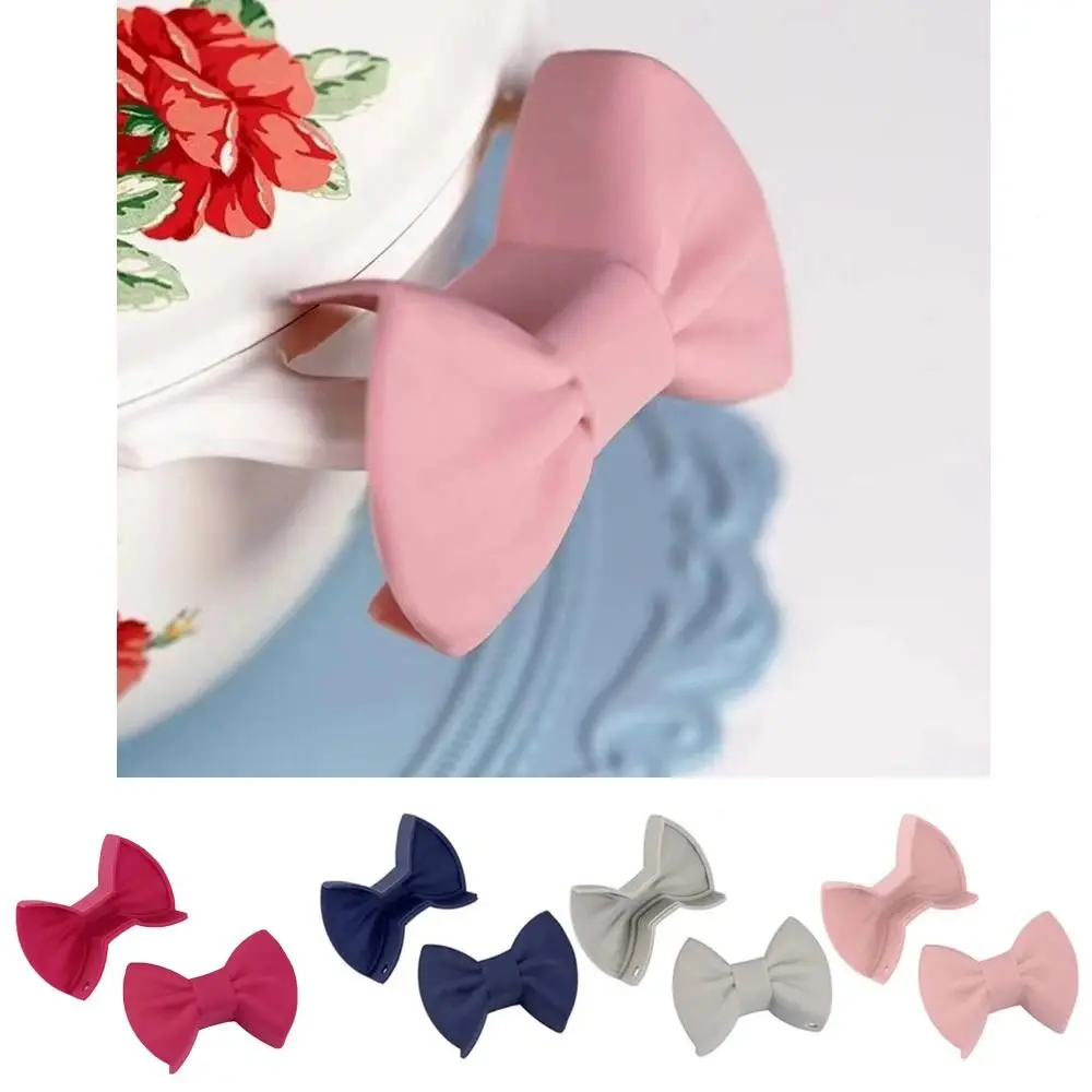 

Bowknot Pot Clip Silicone Anti Scald Non-slip Cooking Oven Glove Finger Protector Bow Heat Insulation Bowl Clip Kitchen Gadgets