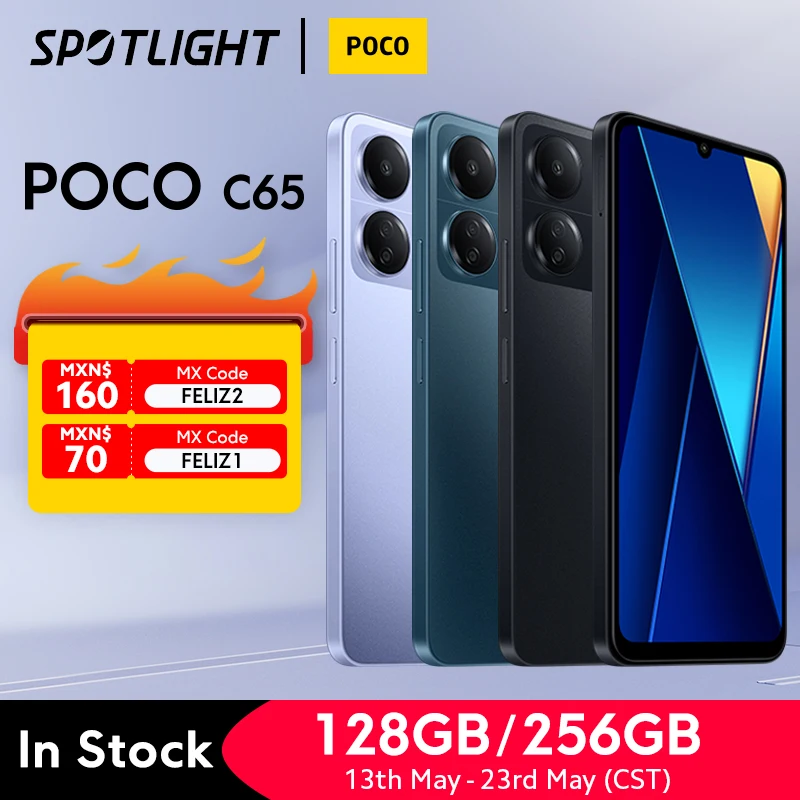 【Estreia Mundial】POCO C65 Versão Global 6GB 128GB/8GB 256GB MediaTek Helio G85 6.74 