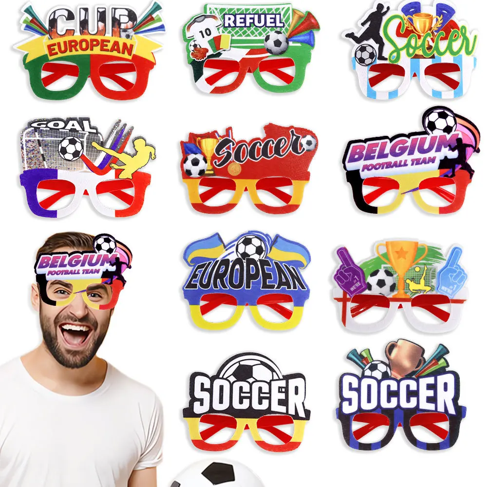 

New 2024 Germany Euro Cheer Props Soccer Theme Glasses Top 24 Fans Supplies Photo Eyeglasses Frames