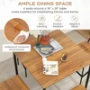 5-Piece Dining Table Set W/Counter Height Table & 4 Bar Stools, Industrial Kitchen Dining Table Set WITH/Footrest and Backrest 4