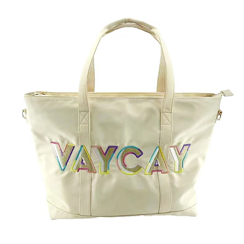 

"VAYCAY" Nylon Tote Bag Fashion Handbag Shoulder Bags Female Large Capacity Waterproof Travel Shopping Holiday Beach Tote Bag