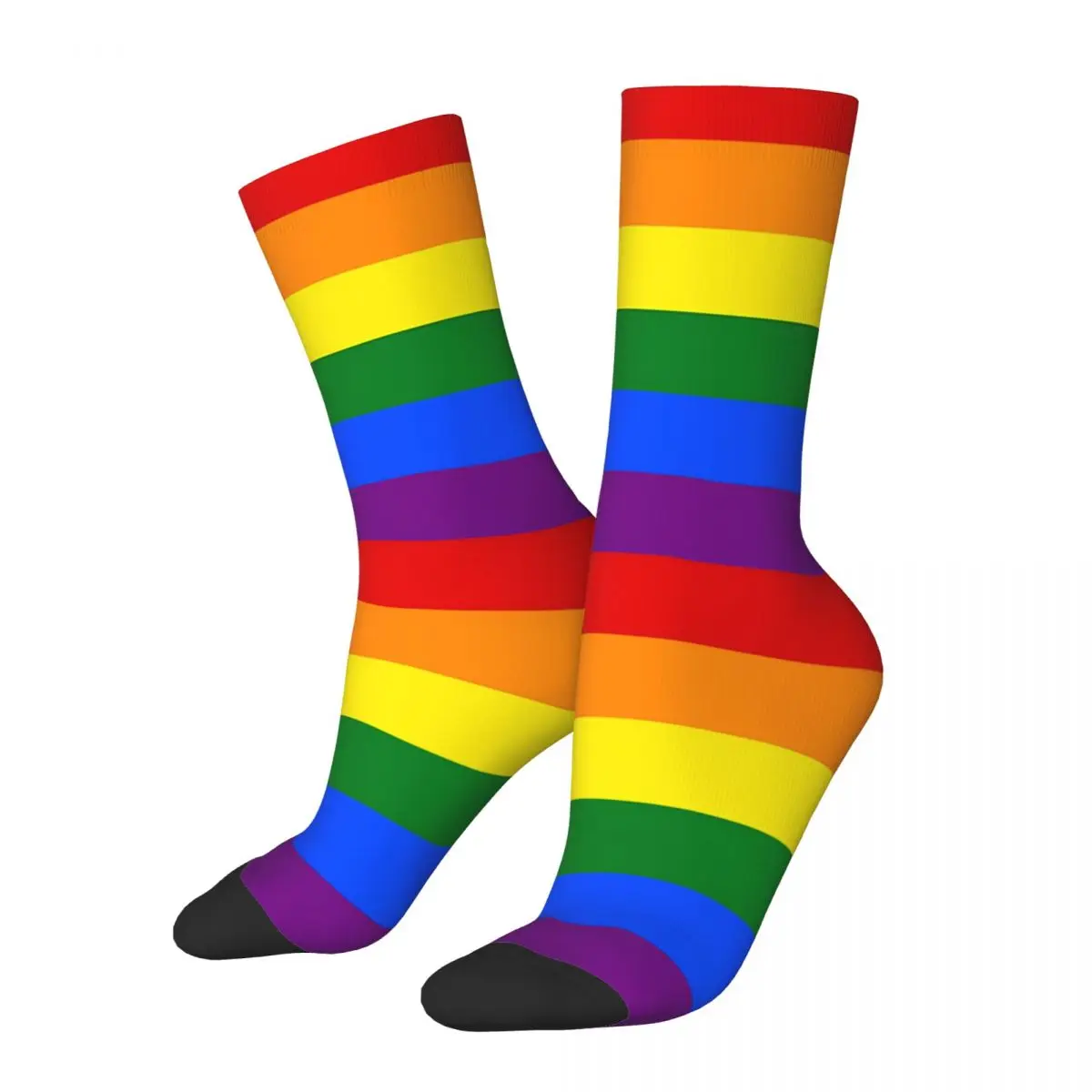 

Funny Crazy Sock for Men Gay Rainbow Flag Hip Hop Harajuku LGBTQ Pride Seamless Pattern Printed Boys Crew Sock Novelty Gift