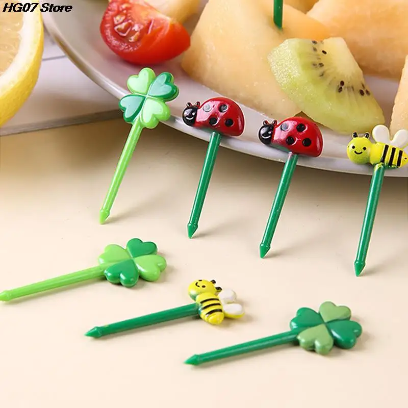 8/12Pcs Kids Fruit Picks Needle Stick Toothpicks Mini Creative Fruit Cake Dessert Food Forks Lunch Box Decor Bento Accessories fruit fork food picks food toothpicks