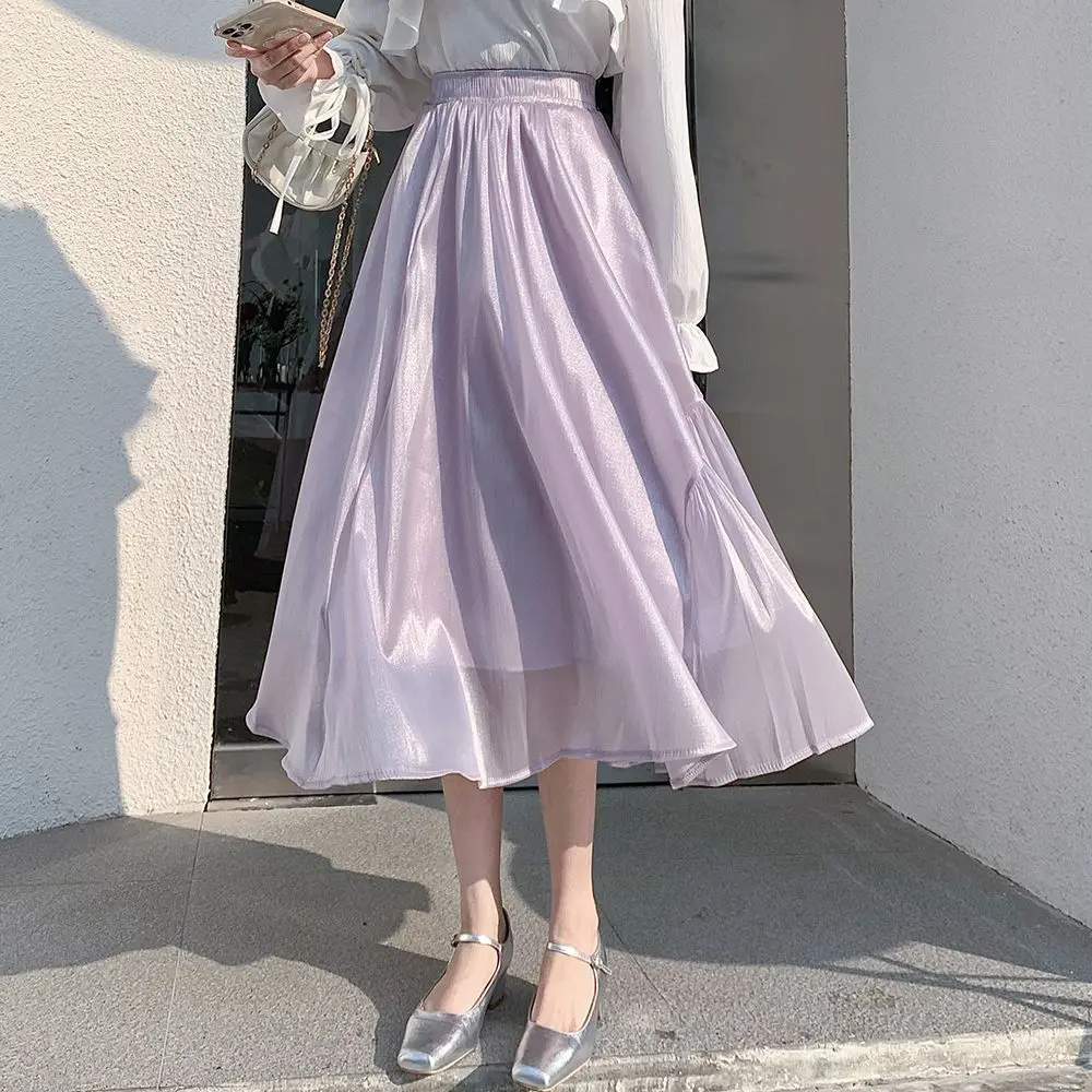 

Korean Fashion Women Skirt Summer Jupe Girl Falda Solid Color Linen Maxi Long Beach Skirts Womens 2024 Summer Ladies F92