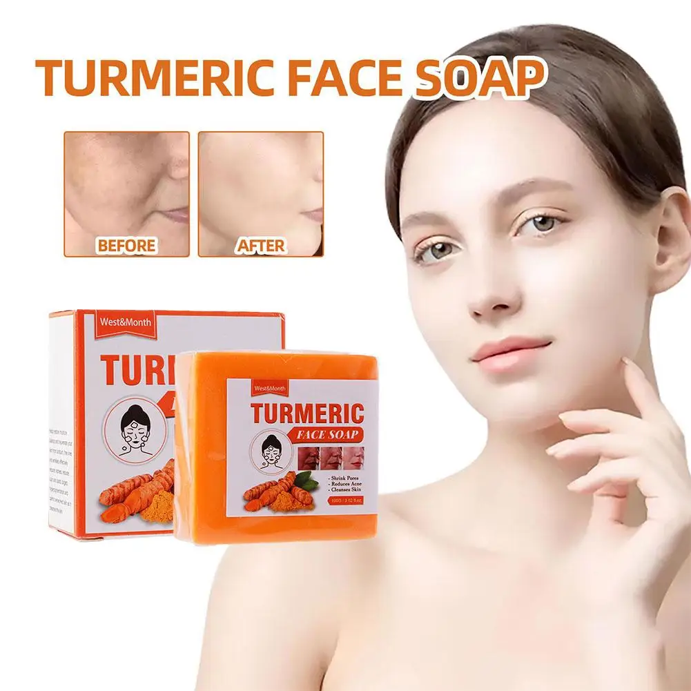 Turmeric Face Wash Natural Turmeric Soap Oil Control Soap Face Body Brightening Body Wash Cleanses facial cleanser turmeric soap