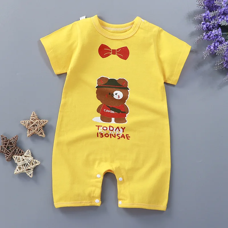 New Baby Clothes Baby Boy And Girl Pure Cotton Soft And Comfortable Cute Cartoon Short-Sleeved One-Piece Romper Newborn Gift Bamboo fiber children's clothes Baby Rompers