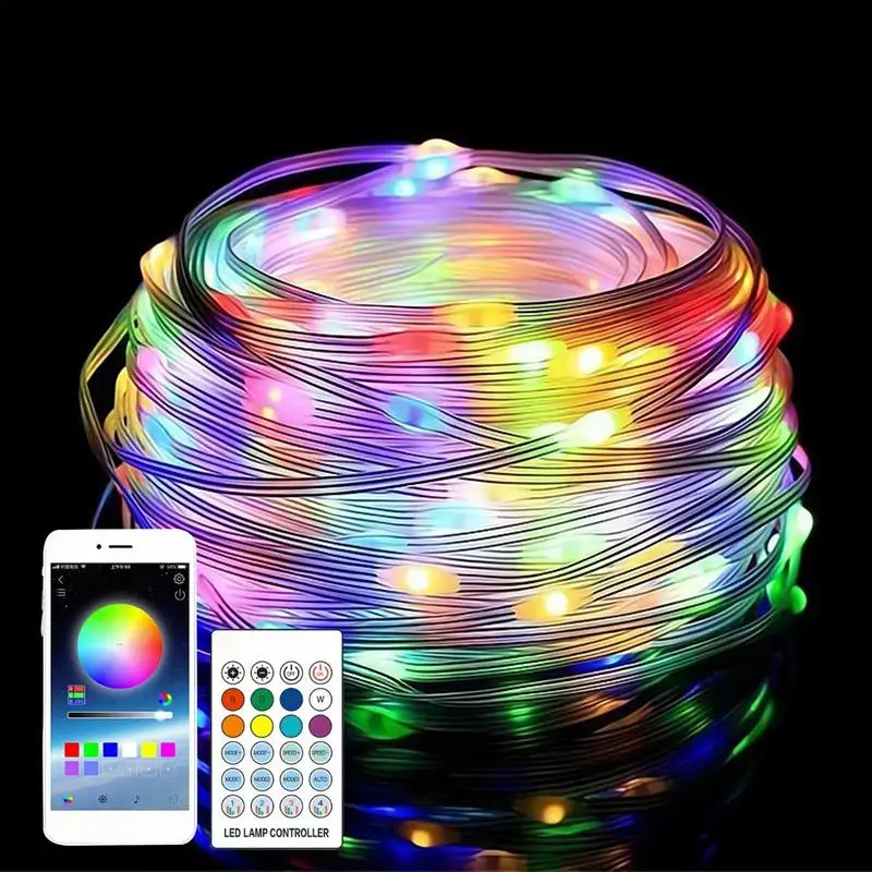 

Smart String Lights Bedroom Fairy Lights 24-key Remote Control Music And Voice Synchronization Outdoor Christmas Lights For