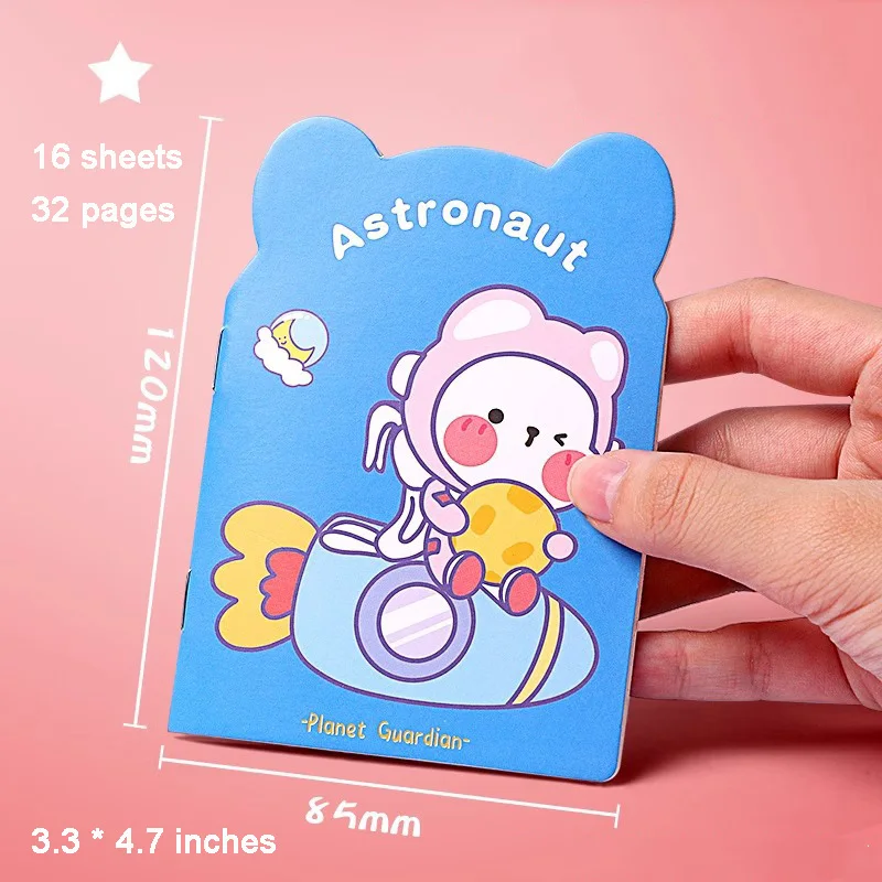 Graplan - Kit Créatif Enfant : 8 Carnets A7 + 8 Stylos + 50 Autocollants Astronaute - Cadeau Anniversaire - 2