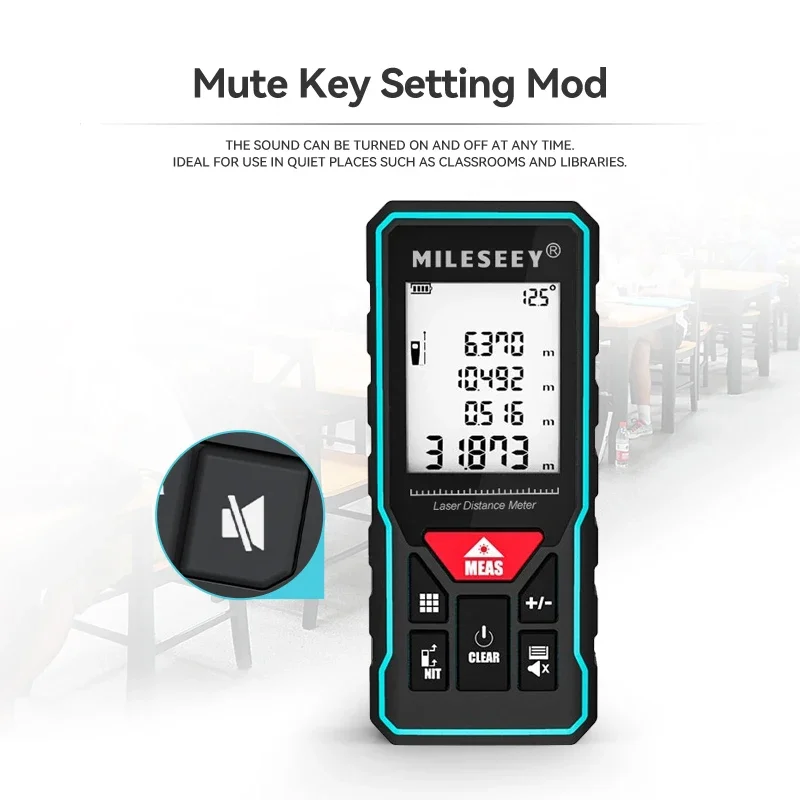 Laser Rangefinder Distance Meter Laser Tape Measure MILESEEY X6 Laser tape measure 40M 60M 80M 100M Professional Rangefinder with angle display for DIY Decorating Building