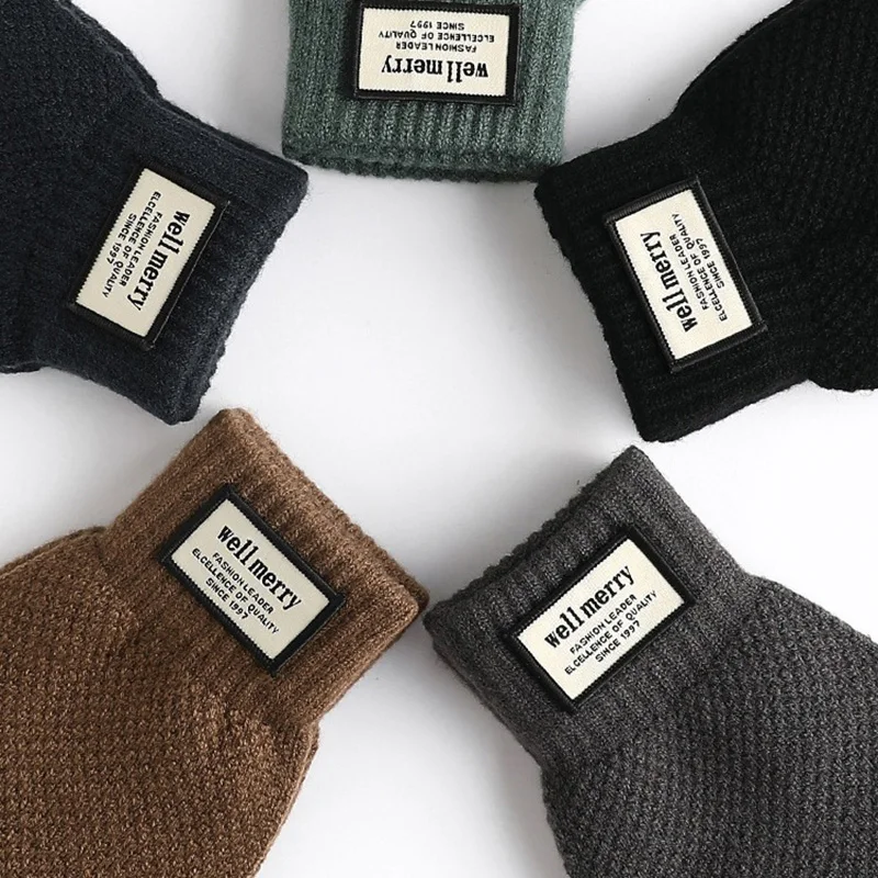 Winter Screen Touch Gloves Women Men Warm Stretch Knitted Mittens High Elastic Outdoor Sports Full Finger Running Gloves 2