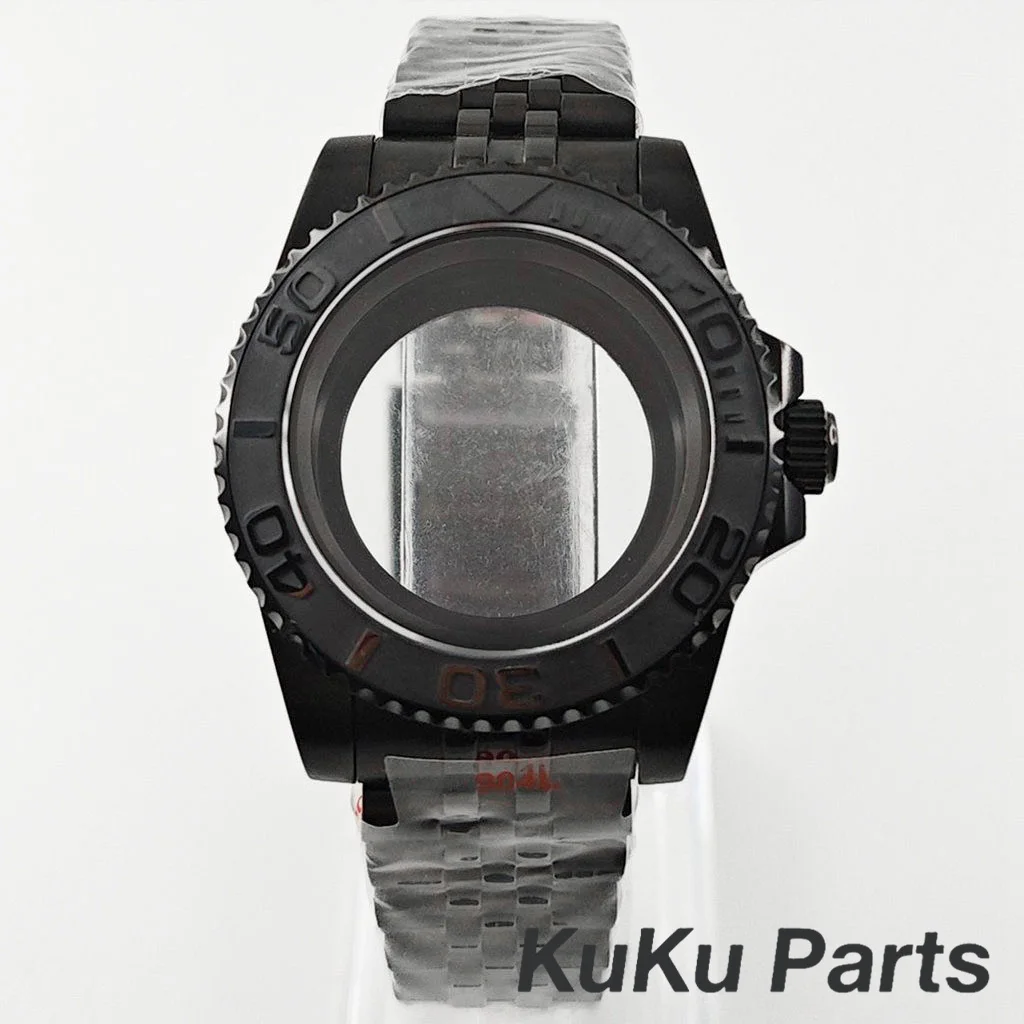 Black Purple GMT Bezel Watch Case with PVD Black Jubilee Bracelet and Sapphire Crystal