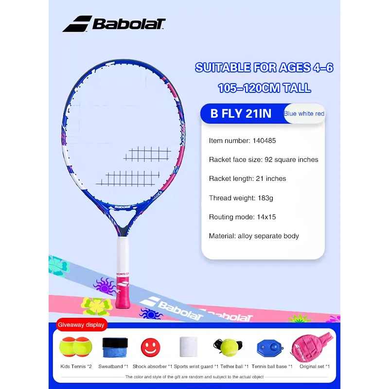 Original Babolat Tennis Racket for Children 2-12 Years Old Tennis Racquet Kids Light Training Racket
