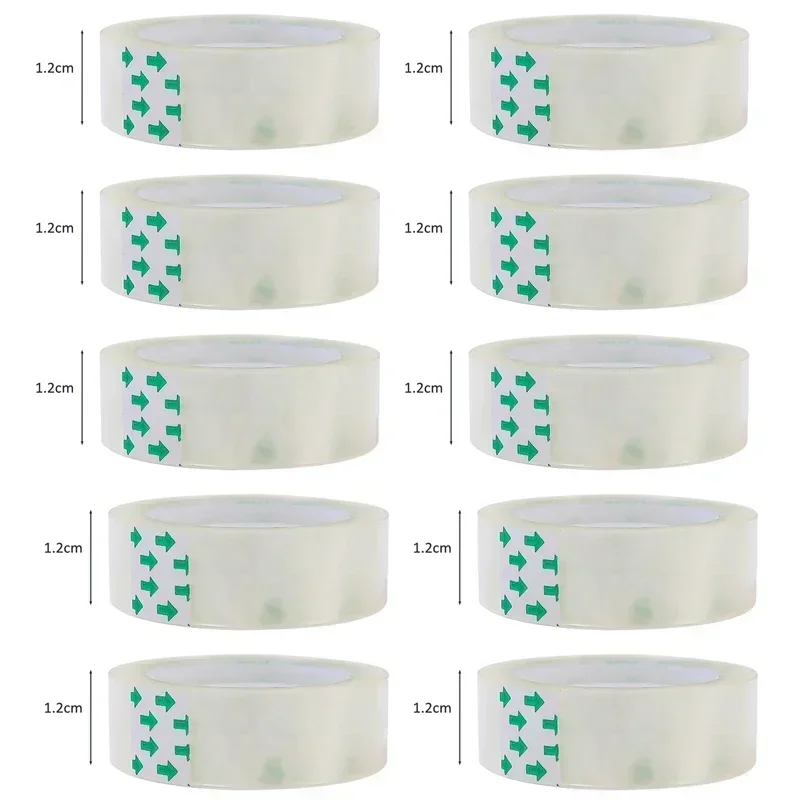 Clear Transparent Adhesive Tape – Multipurpose Rolls for Gift Wrapping, Packing, Home, Office, and School Use