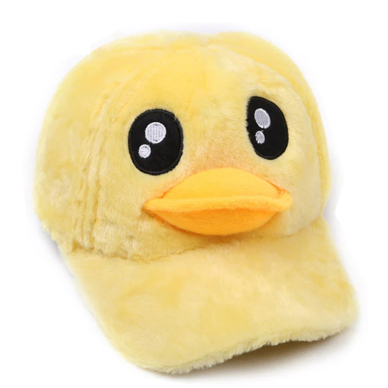 Cartoon Yellow Duck Baseball Caps for Children Kids Cashmere Keep Warm Winter Casquette Snapback Gorras Boys Girls Peaked Cap baseball cap,snapback cap