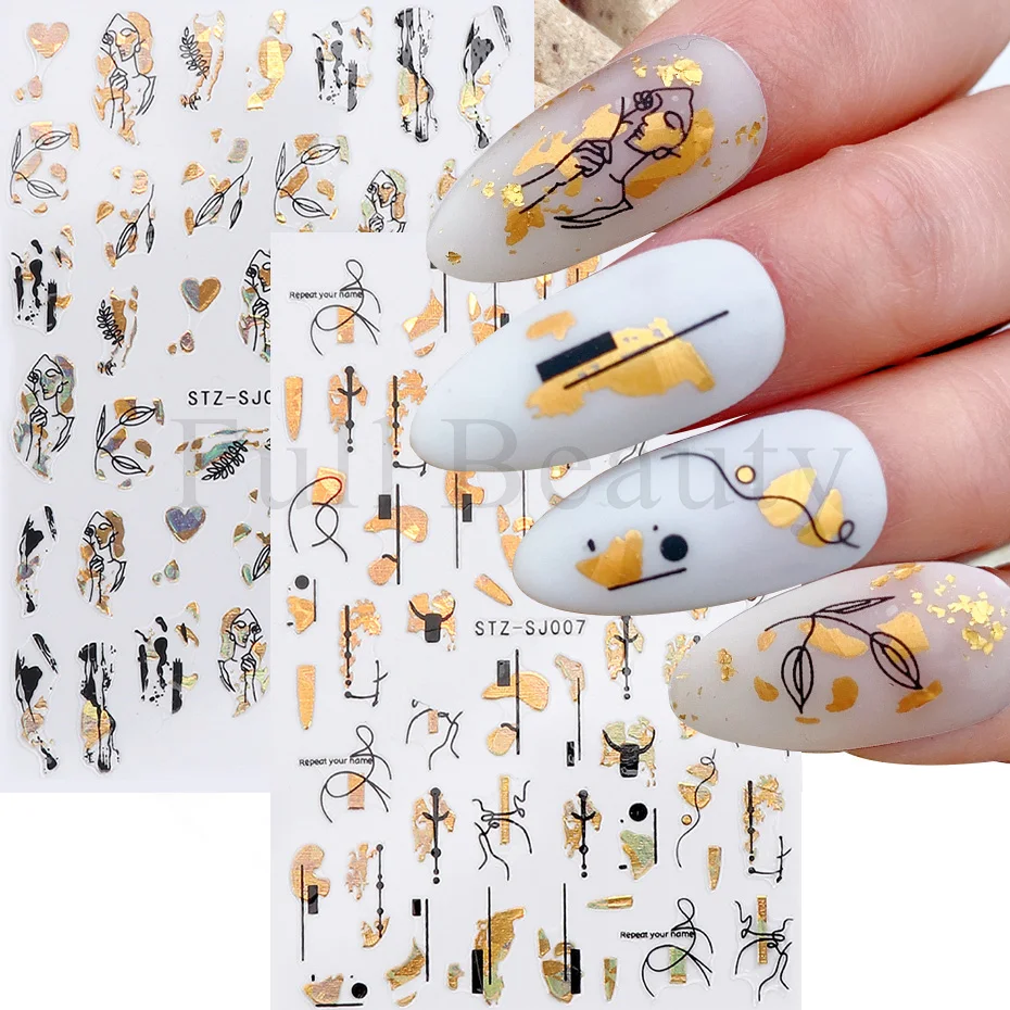 Black + Gold Louis DH-156 - Nail Art Sticker — Glitz Accessories