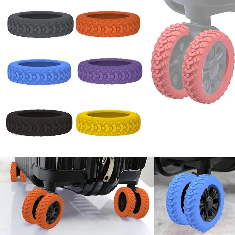 8Pcs/Set Silicone Trolley Box Casters Cover Reduce Noise With Silent Sound Suitcase Parts Axles Suitcase Wheels Protection Cover