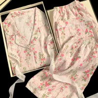 Spring and Summer Sweet and Cute Three-Piece Pajamas Homewear Cloud Cotton Casual Pajamas Homewear Homewear Girls Homewear - Image 6