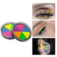 6 Colour World Cup Halloween UV Reactive Face & Body Painting Christmas Rainbow Discs Water Soluble Pigment Painting Makeup 1
