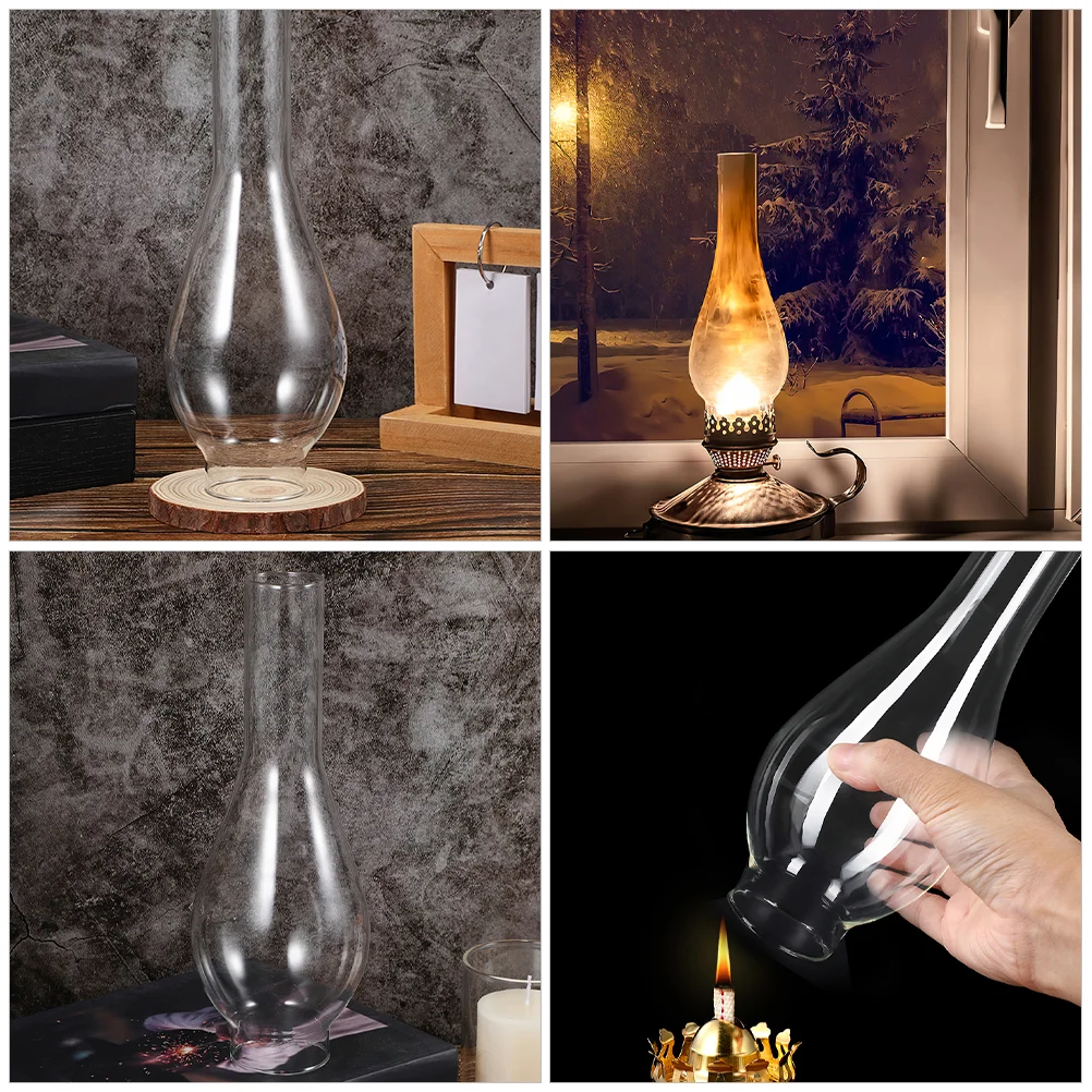 2 Abat-jour En Verre Vintage Pour Lampe à Huile – Transparent, 7,7x3,3 Cm, Décoration Intérieure Rétro